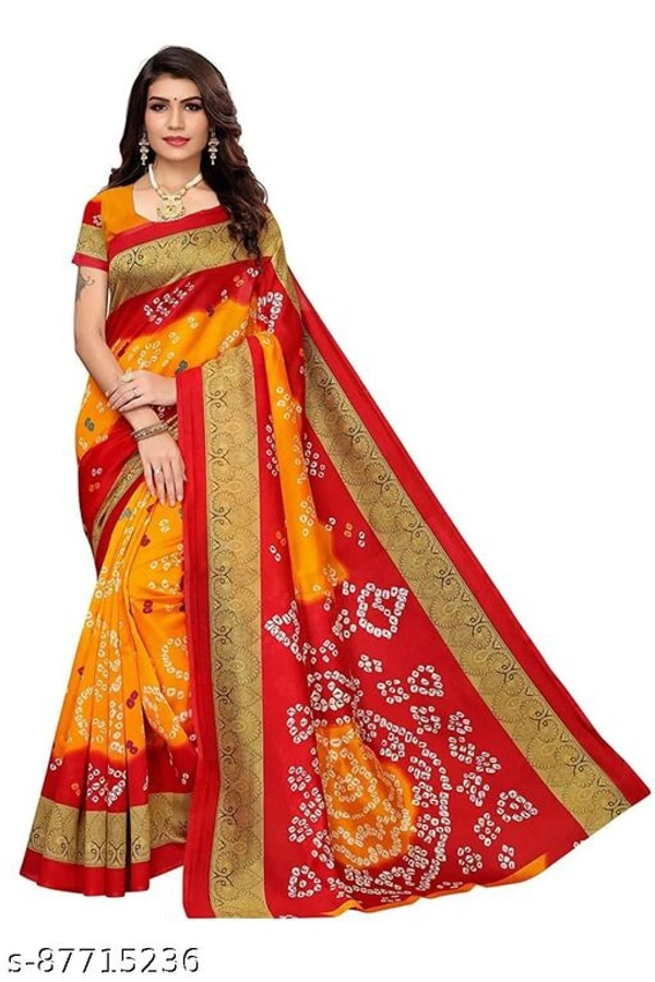 beautiful printed art silk Bandhani saree - s-87715238