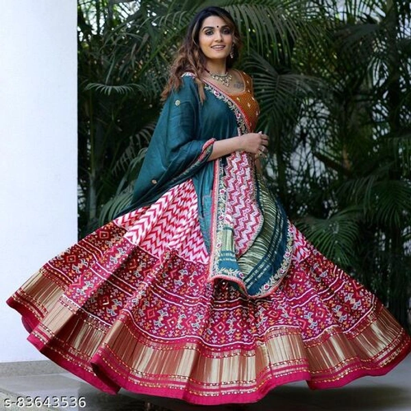 OSHOPA ENTERPRISE PRESENT BY HEAVY BUTTER SILK MIRROR HAND WORK LEHENGA CHOLI - Free size