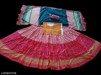 OSHOPA ENTERPRISE PRESENT BY HEAVY BUTTER SILK MIRROR HAND WORK LEHENGA CHOLI - Free size