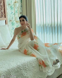 Organza Floral Printed Saree - s-67152880, Free size