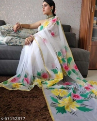 Organza Floral Printed Saree - s-67152879, Free Size
