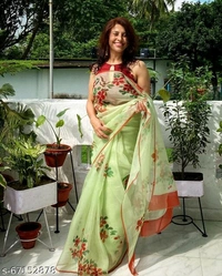 Organza Floral Printed Saree - s-67152879, Free Size