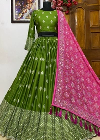*LC 632*❤️PRESENTING NEW DESIGNER PRINTED LAHENGA CHOLI❤️Featuring printed lehenga choli in heavy Butter silk . Quality is worth paying👌(AM) - Free Size