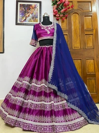 LC 321 ❤️PRESENTING NEW DESIGNER LAHENGA CHOLI❤️❤️Featuring Embroidery lehenga choli in heavy silk. Quality is worth paying👌(AM) - Free size