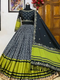 LC 641 ❤️PRESENTING NEW DESIGNER PRINTED LAHENGA CHOLI❤️Featuring printed lehenga choli in heavy Butter silk . Quality is worth paying👌(AM) - Free Size