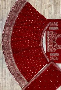 *PRESENTING NEW DESIGN  EMBROIDERY WITH SIQUANCE WORK LEHENGA CHOLI WITH DUPATTA*(am) - Blue