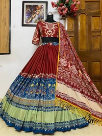 LC 606 (*ADDED NEW COLOUR)*❤️PRESENTING NEW DESIGNER PRINTED LAHENGA CHOLI❤️(am) - Red
