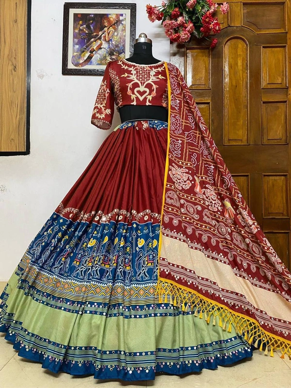 LC 606 (*ADDED NEW COLOUR)*❤️PRESENTING NEW DESIGNER PRINTED LAHENGA CHOLI❤️(am) - Red