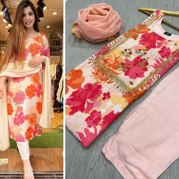 👉👗💥 *LUNCHING NEW DRESS PARTY WEAR LOOKING 4 COLOR NEW WID PANT*💥👗👌🎊🎊🎊🎊🎊🎊(am) - L(40), Light Pink