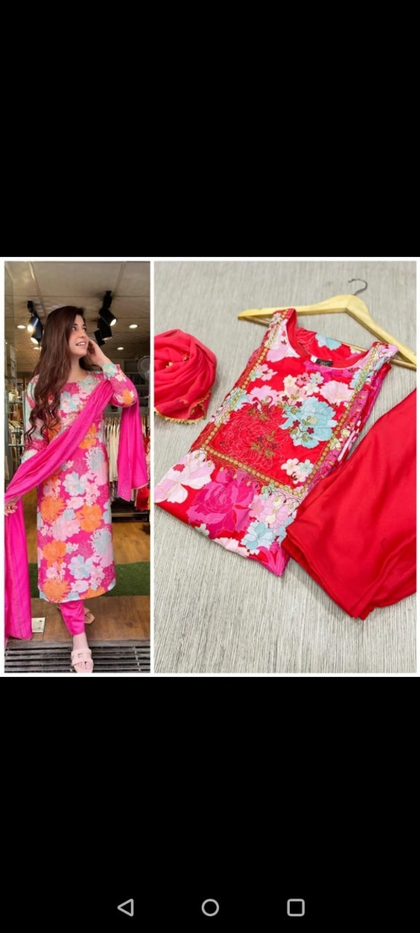 👉👗💥 *LUNCHING NEW DRESS PARTY WEAR LOOKING 4 COLOR NEW WID PANT*💥👗👌🎊🎊🎊🎊🎊🎊(am) - L(40), Pink