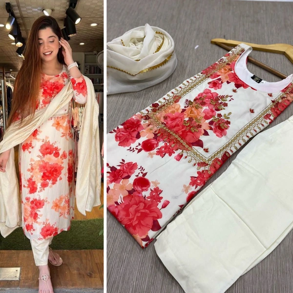 👉👗💥 *LUNCHING NEW DRESS PARTY WEAR LOOKING 4 COLOR NEW WID PANT*💥👗👌🎊🎊🎊🎊🎊🎊(am) - L(40), White