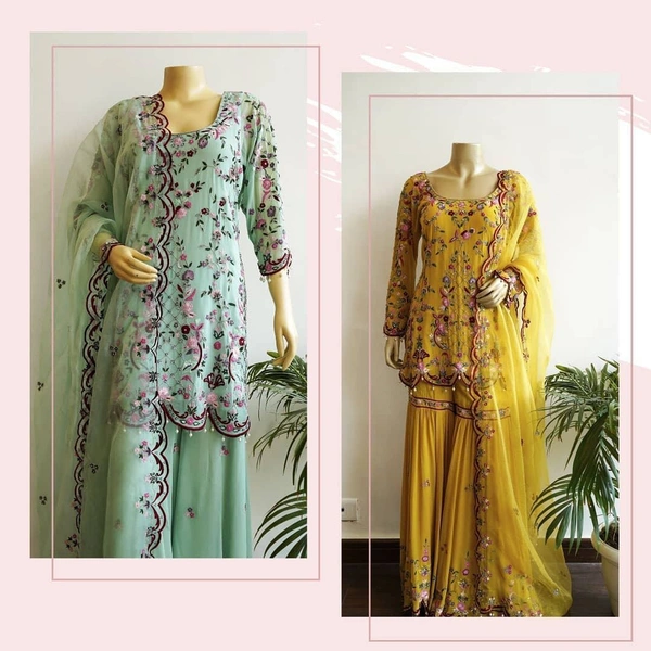 👗💥*Launching New Đěsigner Party Wear Look Top Plazzo and Dupatta In 2 Colours*💥👗(am) - Yellow