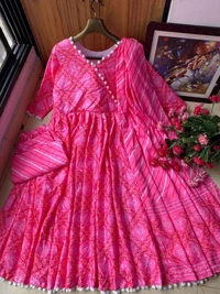 *LC 760*♥️ PRESENTING NEW DESIGNER  PRINTED ANARKALI GOWN ♥️(am) - Pink