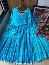 *LC 760*♥️ PRESENTING NEW DESIGNER  PRINTED ANARKALI GOWN ♥️(am) - Pink