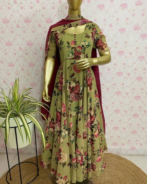 LC 785*♥️ PRESENTING NEW DESIGNER PRINTED  ANARKALI GOWN ♥️(am)