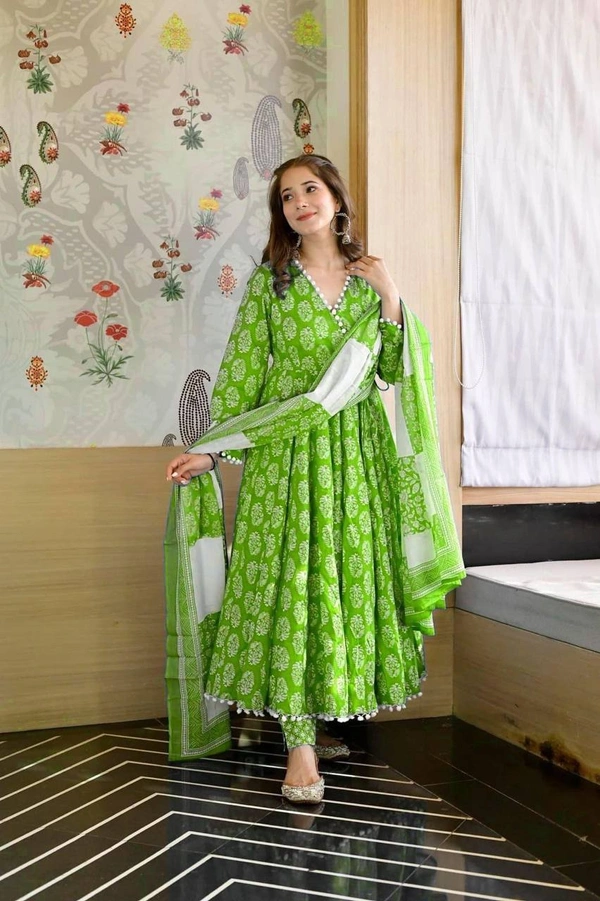 *LC 760*♥️ PRESENTING NEW DESIGNER  PRINTED ANARKALI GOWN ♥️(am) - Blue
