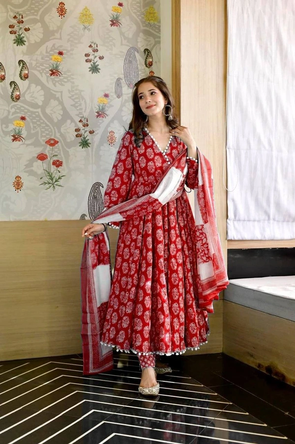 *LC 760*♥️ PRESENTING NEW DESIGNER  PRINTED ANARKALI GOWN ♥️(am) - Blue