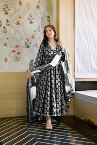 *LC 760*♥️ PRESENTING NEW DESIGNER  PRINTED ANARKALI GOWN ♥️(am) - Blue