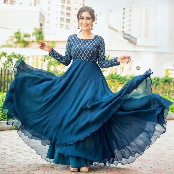 LC 634♥️ PRESENTING NEW DESIGNER  EMBROIDERED ANARKALI GOWN ♥️(am) - Pink