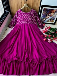 LC 634♥️ PRESENTING NEW DESIGNER  EMBROIDERED ANARKALI GOWN ♥️(am) - Pink