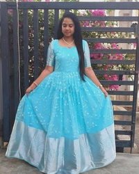 LC 809♥️ PRESENTING NEW DESIGNER  EMBROIDERED ANARKALI GOWN ♥️(am) - Red