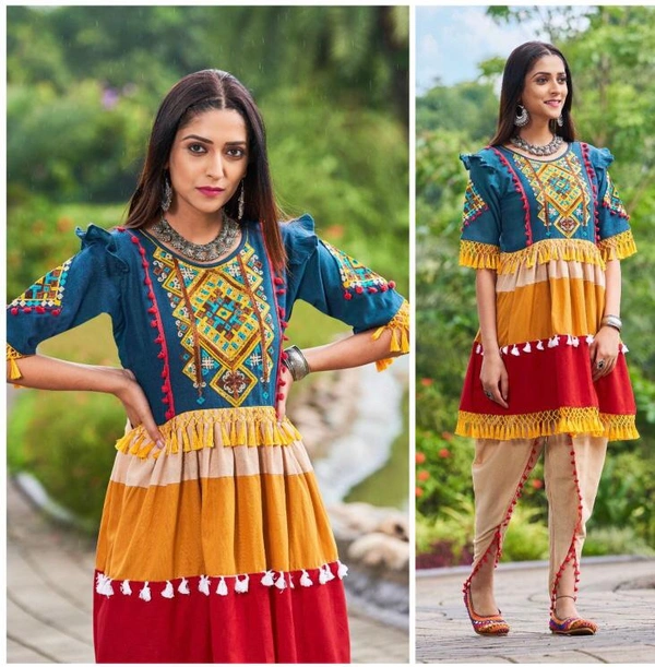 We do our best to give  you Gujarati traditional navrarti wear with amazing craftsmanship of designs and patterns(am) - D.No.2004, L(40)