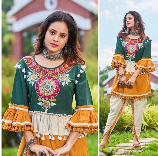 We do our best to give  you Gujarati traditional navrarti wear with amazing craftsmanship of designs and patterns(am) - D.No.2004, XL(44)