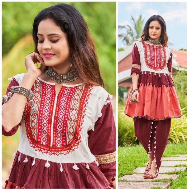 We do our best to give  you Gujarati traditional navrarti wear with amazing craftsmanship of designs and patterns(am) - D.No.2007, L(40)