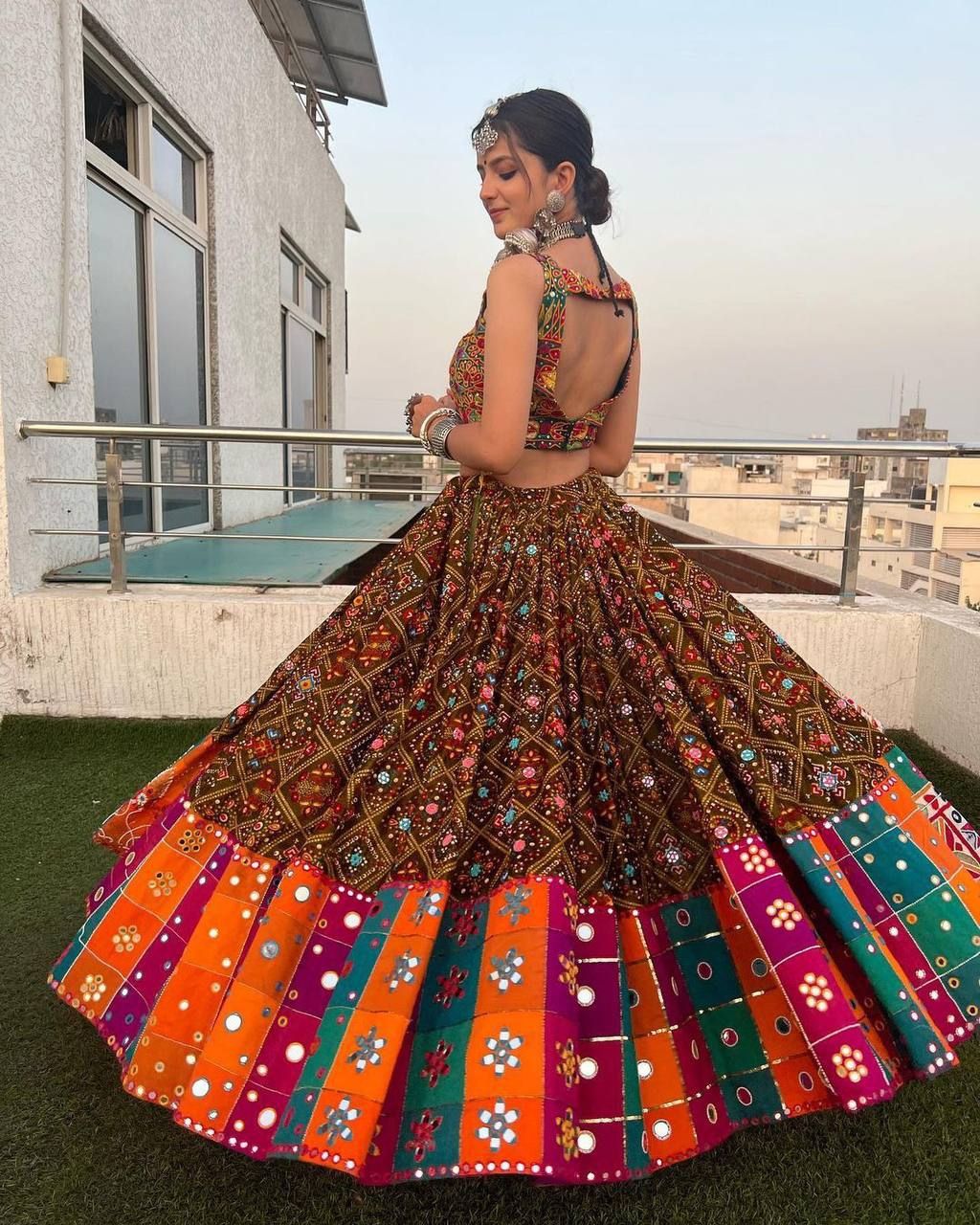 Silk Base Digital Printed Multi Color Lehenga Choli