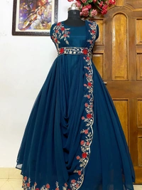 LC 945♥️ PRESENTING NEW DESIGNER  EMBROIDERED ANARKALI GOWN(Am) - St Tropez