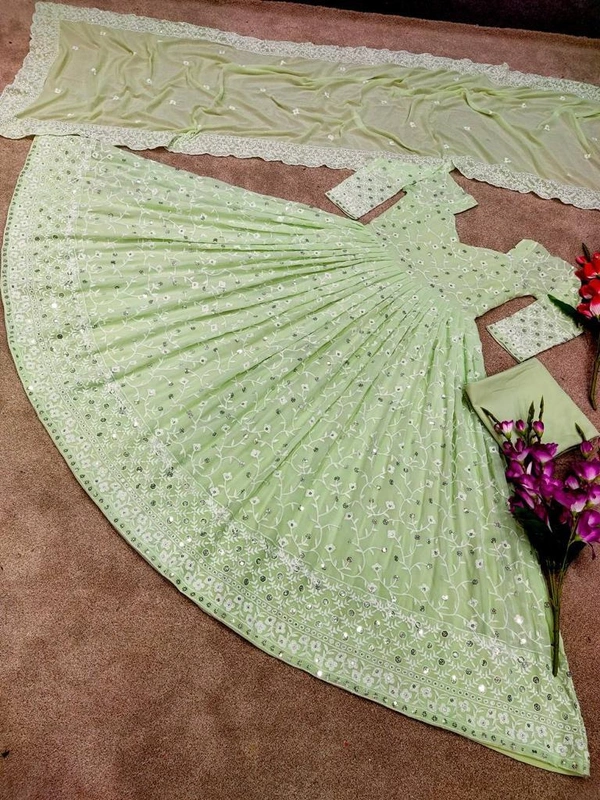 👉👗💥*Launching New Designer Party Wear Look Embroidery Siquence Work with Dupatta*💥👗(am)