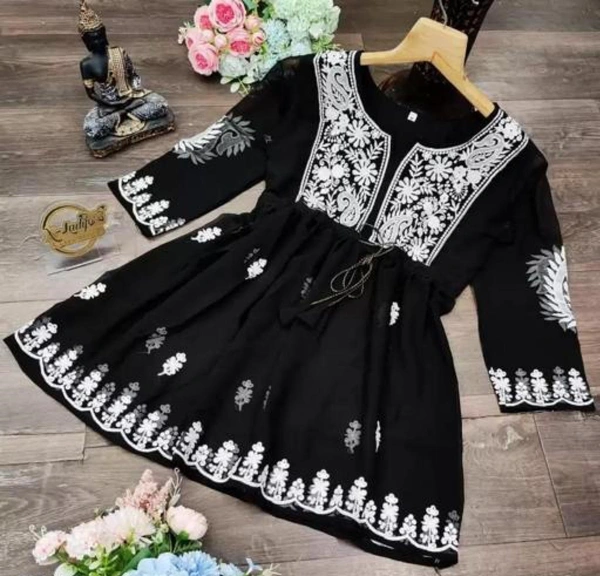 🌟 *Anarkali Top Vol-1⃣* 🌟(am) - XL, Black