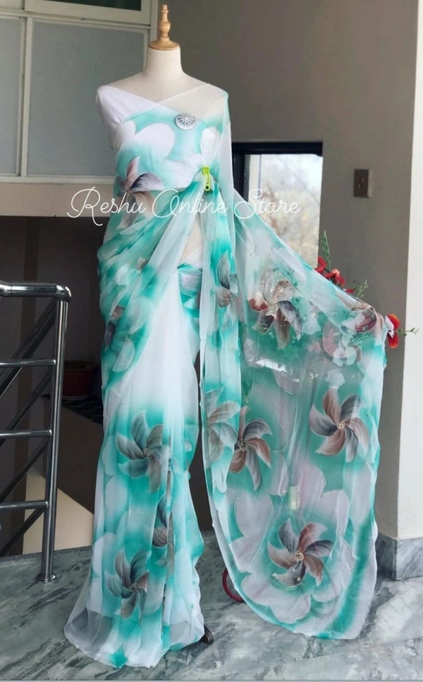 *Saree Fabric* - Soft Gorgette (5.50 meter)(am) - Pelorous