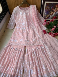 LC 1050♥️ PRESENTING NEW KURTI-PLAZZO SET♥️(am) - Pink