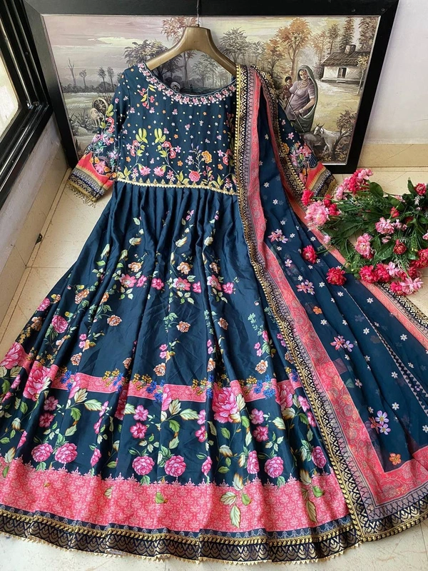 VF 171♥️ PRESENTING NEW DESIGNER PRINTED ANARKALI GOWN ♥️(am)