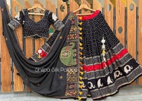 *ALC 004*❤️PRESENTING NEW DESIGNER PRINTED LAHENGA CHOLI❤️(am) - Black