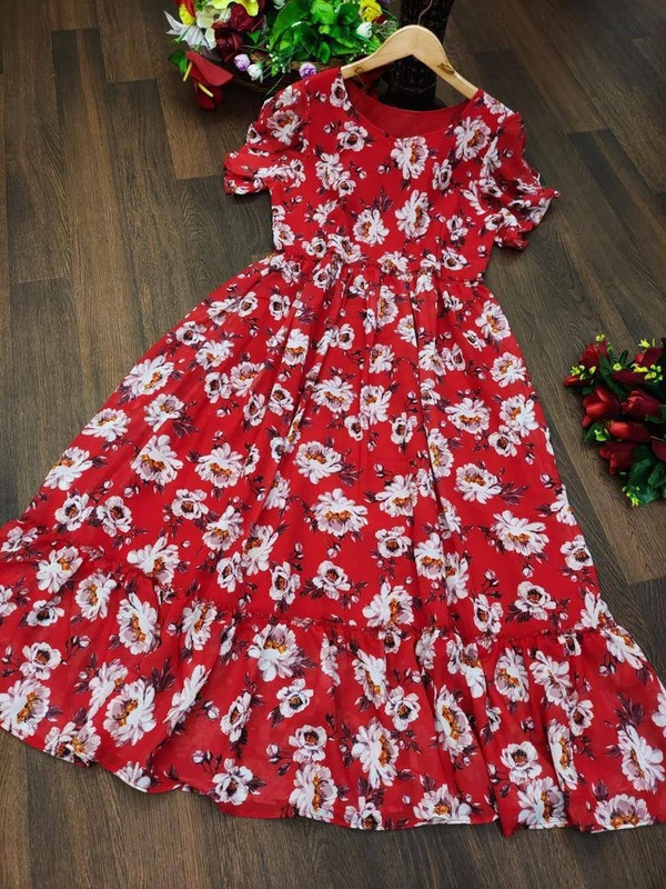 *Floral Midi*(am) - Red, M(36)
