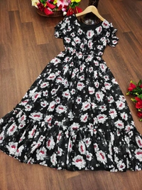 *Floral Midi*(am) - Black, L(40)