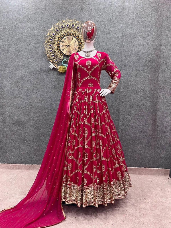 *New Colours*👉👗💥*Launching New Designer Party Wear Look Heavy Embroidery Sequence Work Gown *💥👗💃🛍👌(am) - Mandy