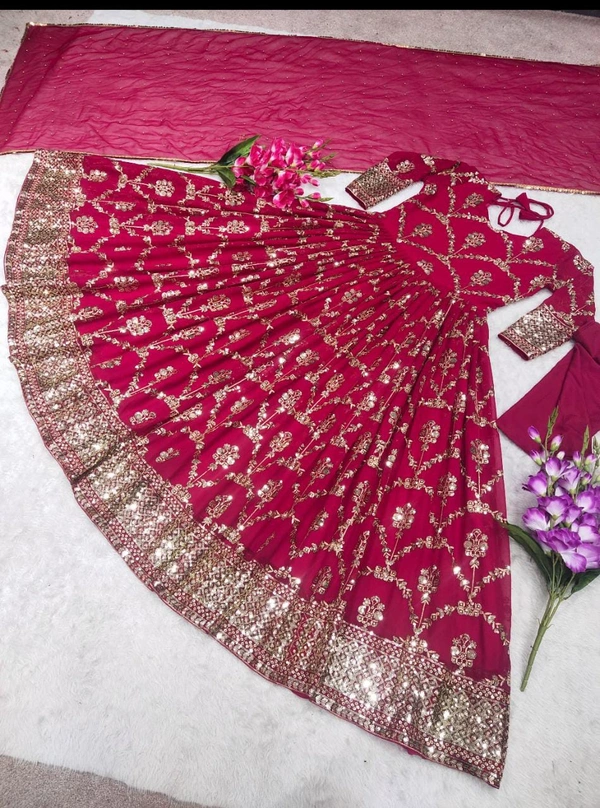 *New Colours*👉👗💥*Launching New Designer Party Wear Look Heavy Embroidery Sequence Work Gown *💥👗💃🛍👌(am) - Mandy