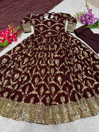 *New Colours*👉👗💥*Launching New Designer Party Wear Look Heavy Embroidery Sequence Work Gown *💥👗💃🛍👌(am) - Mandy