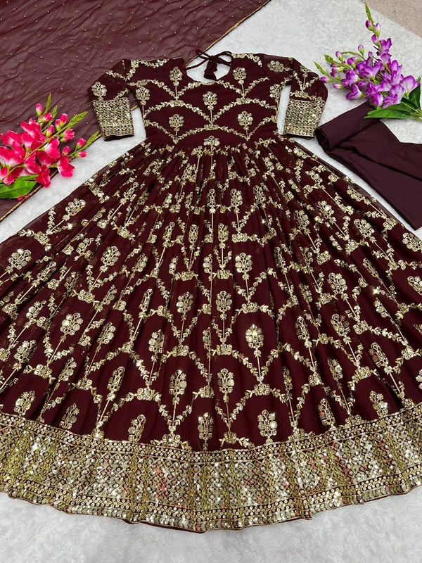 *New Colours*👉👗💥*Launching New Designer Party Wear Look Heavy Embroidery Sequence Work Gown *💥👗💃🛍👌(am) - Mandy