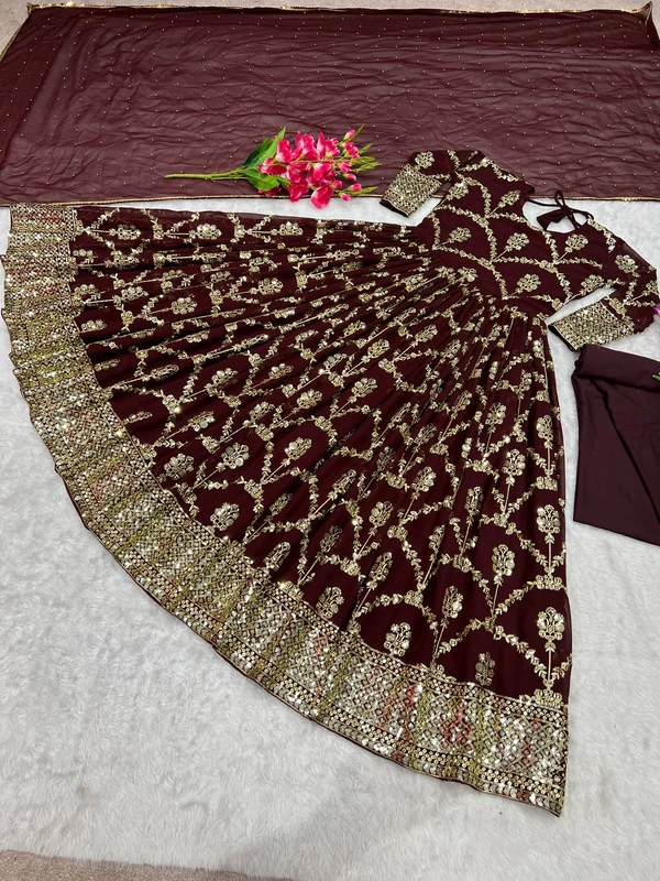 *New Colours*👉👗💥*Launching New Designer Party Wear Look Heavy Embroidery Sequence Work Gown *💥👗💃🛍👌(am) - Mandy