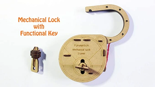 Funvention |DIY Mechanical Lock with Key - Build Working Lock Yourself - STEM Learning Utility Kit - Brown, 60+, Yes, No, Engineered Wood, 27 x 19 x 4 cm, Funvention, 250 grams, Shipping Charges will be added during checkout. Order will be shipped within 2-4 working days. Delivery time may vary due to COVID-19 , rainy season and delivery location. TrackingID will be provided to check the real time status of delivery. For any further queries related to order, Kindly send what's app to PieceofPassion Custo
