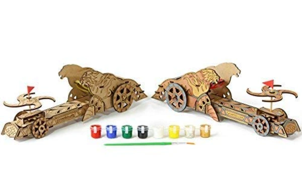 Funvention | for Little Scientist in Every Kid DIY Mechanical Model - Science Educational Wooden Toy for Bahubali Fans - Multi, Yes, No, Engineered MDF Wood, 35 x 11.99 x 15.01 cm, Funvention, 800 grams, Shipping Charges will be added during checkout. Order will be shipped within 2-4 working days. Delivery time may vary due to COVID-19 , rainy season and delivery location. TrackingID will be provided to check the real time status of delivery. For any further queries related to order, Kindly send what's a