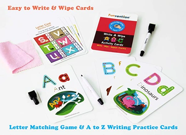 Funvention- for Little Scientist in Every Kid ABC Alphabet Write and Wipe Activity Writing Practice Cards Learning Games, Educational Toys for Children 3-6 Years - Multi, Yes, No, Plastic Sheets, 27 x 19 x 4 cm, Funvention, 300 grams, Shipping Charges will be added during checkout. Order will be shipped within 2-4 working days. Delivery time may vary due to COVID-19 , rainy season and delivery location. TrackingID will be provided to check the real time status of delivery. For any further queries related