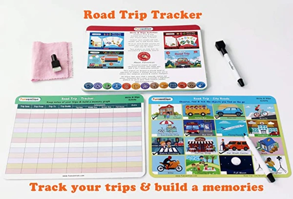 Funvention | for Little Scientist in Every Kid Educational Game Road Trip: Write and Wipe Activity Sheets -Observational Educational Game on The go - Yes, No, Plastic Flash Sheets, 27 x 19 x 4 cm, Funvention, 250 grams, Shipping Charges will be added during checkout. Order will be shipped within 2-4 working days. Delivery time may vary due to COVID-19 , rainy season and delivery location. TrackingID will be provided to check the real time status of delivery. For any further queries related to order, Kind