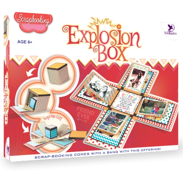Toykraft | Explosion Box - Scrap Book Making - Multi, Yes, No, Printed Cards, Papers, Toykraft, 300 grams, Shipping Charges will be added during checkout. Order will be shipped within 2-4 working days. Delivery time may vary due to COVID-19 , rainy season and delivery location. TrackingID will be provided to check the real time status of delivery. For any further queries related to order, Kindly send what's app to PieceofPassion Customer Care at +918883355326 , Refund accepted ONLY if the BOX is NOT open