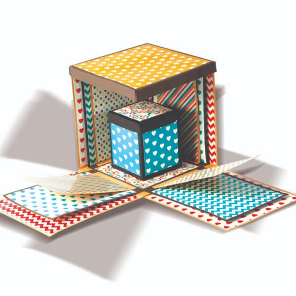 Toykraft | Explosion Box - Scrap Book Making - Multi, Yes, No, Printed Cards, Papers, Toykraft, 300 grams, Shipping Charges will be added during checkout. Order will be shipped within 2-4 working days. Delivery time may vary due to COVID-19 , rainy season and delivery location. TrackingID will be provided to check the real time status of delivery. For any further queries related to order, Kindly send what's app to PieceofPassion Customer Care at +918883355326 , Refund accepted ONLY if the BOX is NOT open