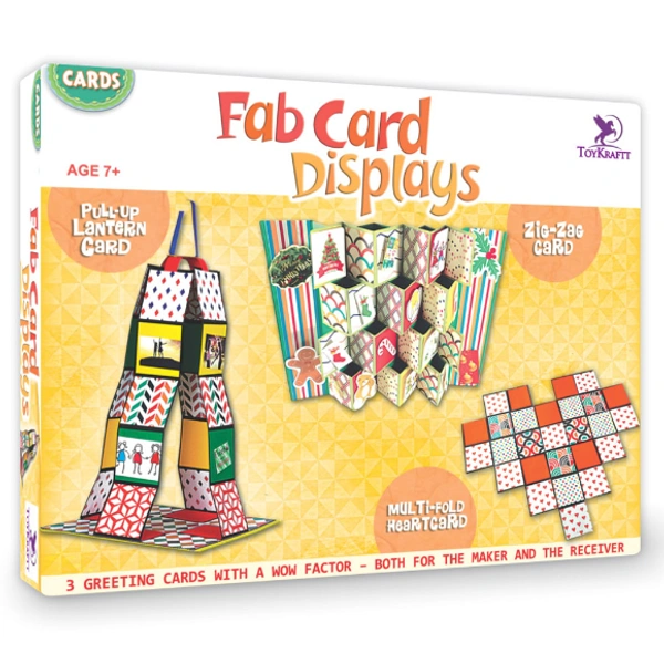 Toykraft | Fab Card Displays Craft Activity For 6 Years Old To Adult To Making 3 Sensational 3-Dimensional Cards - Multi, Yes, No, Cards, Toykraft, 350 grams, Shipping Charges will be added during checkout. Order will be shipped within 2-4 working days. Delivery time may vary due to COVID-19 , rainy season and delivery location. TrackingID will be provided to check the real time status of delivery. For any further queries related to order, Kindly send what's app to PieceofPassion Customer Care at +91888